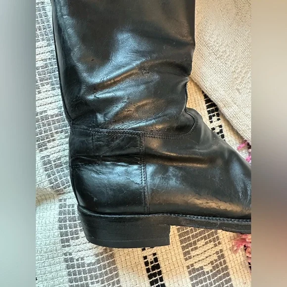 Classic Vintage CHANEL Tall Black and Brown Leather Riding Boots. Size 36.5 - Picture 8 of 15